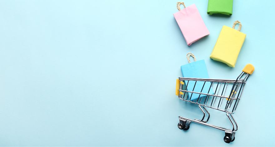 Shopping cart met tassen