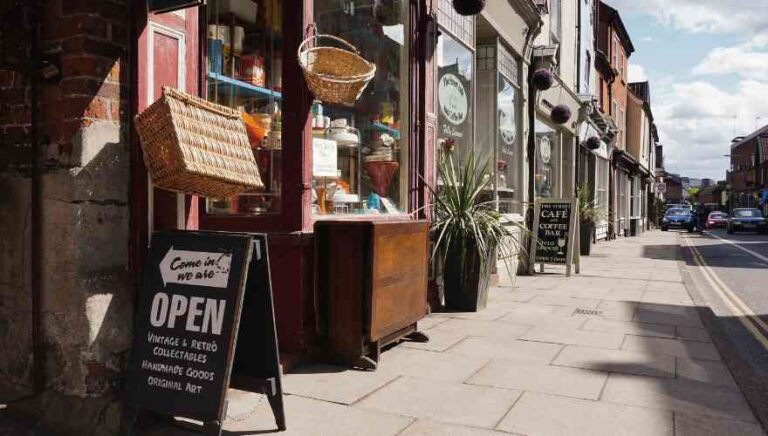 Stores street in Belgium