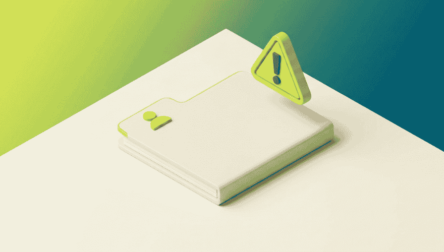 Supplier file with warning sign